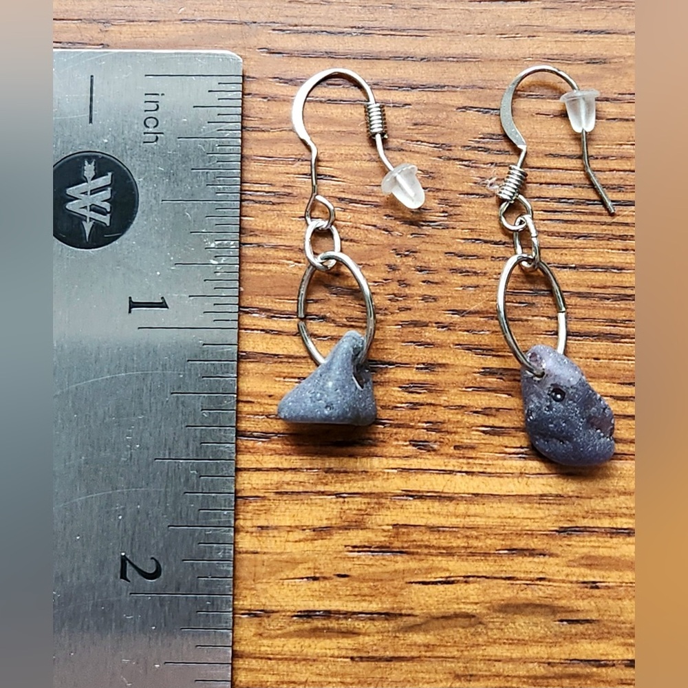 Silver Leland blue stone earrings